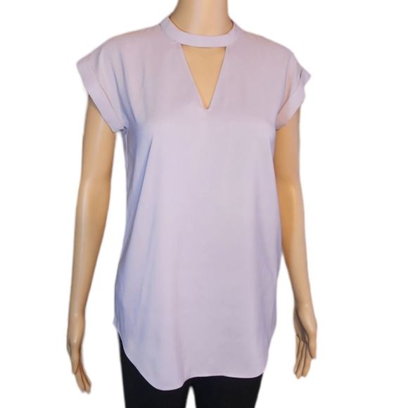 Express Shirt Womens Light Gray Top Keyhole Size XSmall - Picture 1 of 13